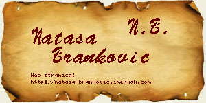 Nataša Branković vizit kartica